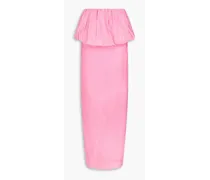 Layered moire maxi skirt - Pink