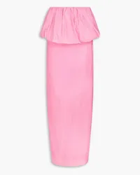 ROTATE Birger Christensen Opili ruffled satin maxi skirt - Pink Pink