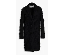 Embellished wool-blend coat - Black