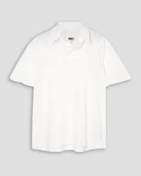 Maison Margiela Cotton-poplin and jersey polo shirt - White White