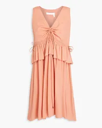 See by Chloé Ruffled crepe de chine mini dress - Orange Orange