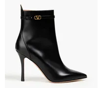 Embellished leather ankle boots - Black