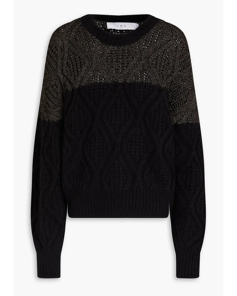 IRO Juna metallic cable-knit sweater - Black Black