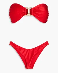 Zimmermann Embellished bandeau bikini - Red Red