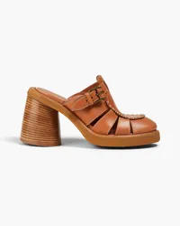 Zimmermann Buckled leather mules - Brown Brown