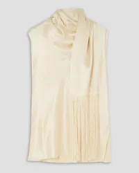 Roksanda Ilincic Olesia fringed scarf-detailed silk-satin top - White White