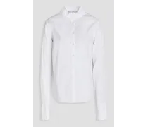 Holli cotton-blend poplin shirt - White