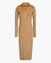 Enza Costa Ribbed jersey midi dress - Neutral Neutral