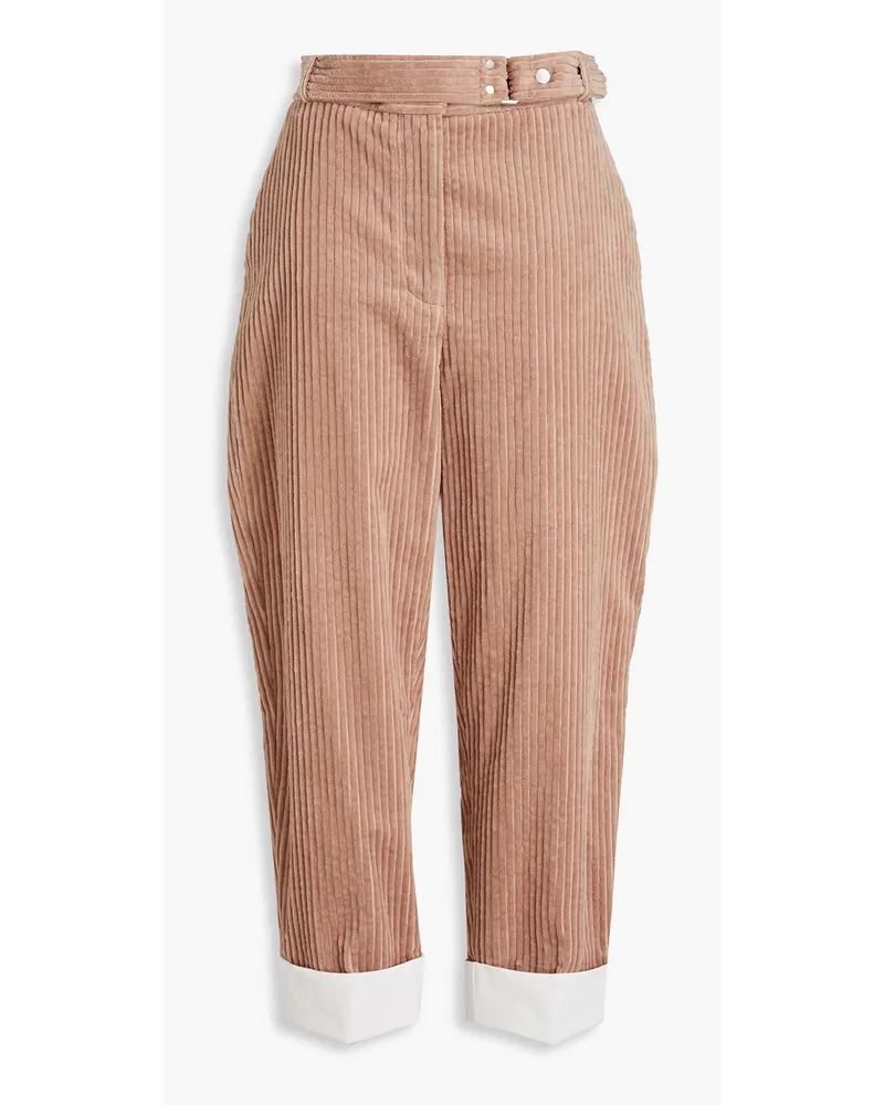 3.1 phillip lim Cropped cotton-corduroy tapered pants - Neutral Neutral