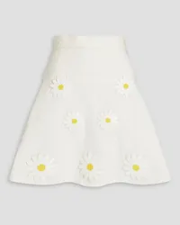 Dolce & Gabbana Appliquéd cotton and silk-blend jacquard mini skirt - White White