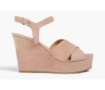 Suede wedge sandals - Pink