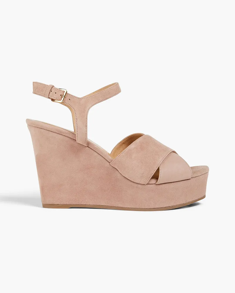 Sergio Rossi Suede wedge sandals - Pink Pink