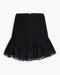 LoveShackFancy Miller ruffled Swiss-dot cotton mini skirt - Black Black