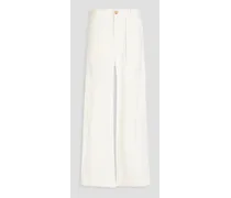 Linen-blend cargo pants - White