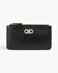 Ferragamo Embellished leather cardholder - Black Black