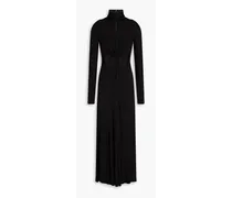 Cutout twisted stretch-jersey maxi dress - Black