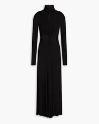 Victoria Beckham Cutout twist-front jersey midi dress - Black Black