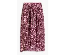 Lenny printed crepe midi skirt - Purple