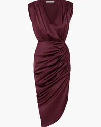 Veronica Beard Casela wrap-effect ruched stretch-silk satin dress - Purple Purple