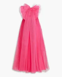 RED Valentino Strapless bow-embellished tulle midi dress - Pink Pink