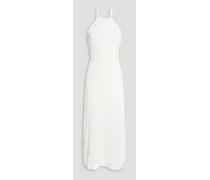 Yvana bead-embellished pointelle-knit midi dress - White