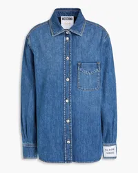 Moschino Crystal-embellished denim shirt - Blue Blue