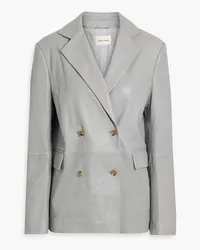 Loulou Studio Davao double-breasted leather blazer - Gray Gray