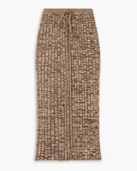 Christopher Esber Space-dyed ribbed-knit midi skirt - Brown Brown