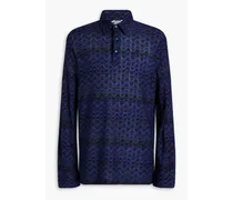 Missoni Crochet-knit polo shirt - Blue Blue