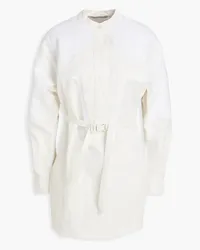 Stella McCartney Liana belted piqué-paneled jacquard mini dress - White White