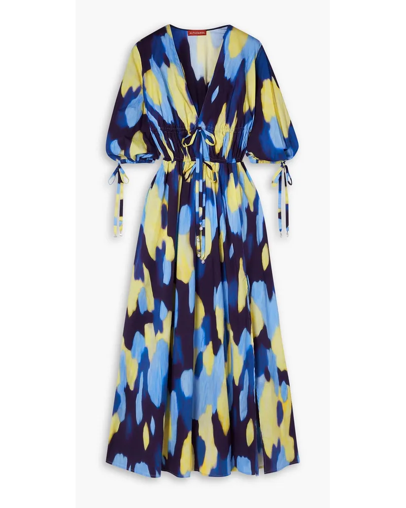 Altuzarra Donrine printed cotton-blend poplin midi dress - Blue Blue