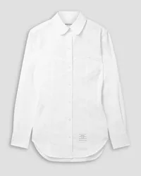 Thom Browne Appliquéd cotton-poplin shirt - White White