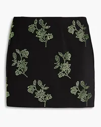 16ARLINGTON Crystal-embellished floral-print jersey mini skirt - Black Black