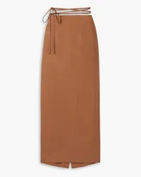 BONDI BORN Lesi woven midi skirt - Brown Brown