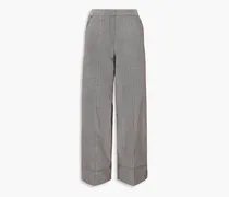 Enilas checked cotton-blend twill wide-leg pants - Gray