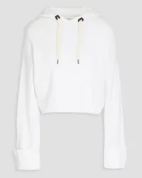 Brunello Cucinelli Cropped ribbed cotton hoodie - White White