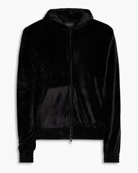 Balenciaga Embellished velvet hoodie - Black Black