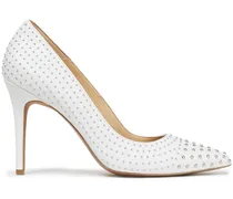 Claire studded leather pumps - White