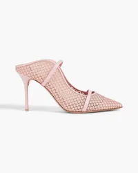 Malone Souliers Maureen 85 pointelle-knit mules - Pink Pink