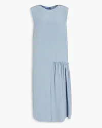 Ferragamo Gathered silk crepe de chine dress - Blue Blue