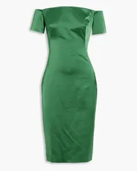 Lela Rose Off-the-shoulder satin-crepe dress - Green Green