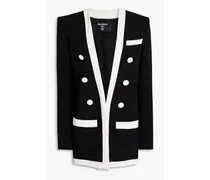 Two-tone crepe blazer - Black