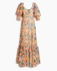 byTiMo Shirred floral-print crepe maxi dress - Multicolor Multicolor