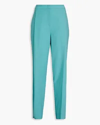 Emporio Armani Pleated crepe tapered pants - Blue Blue