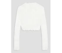 Philosophy Di Lorenzo Serafini Cropped embroidered tulle top - White White