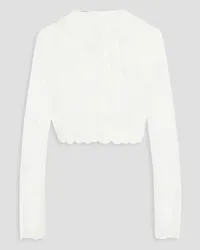 Philosophy Di Lorenzo Serafini Cropped embroidered tulle top - White White