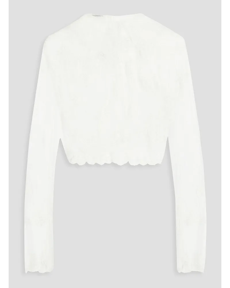 Philosophy Di Lorenzo Serafini Cropped embroidered tulle top - White White