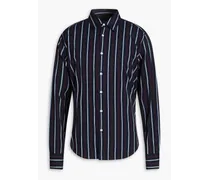 Rove striped cotton-twill shirt - Blue