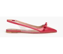 Leather slingback point-toe flats - Red