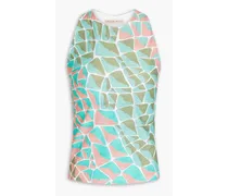 Printed stretch-jersey top - Green